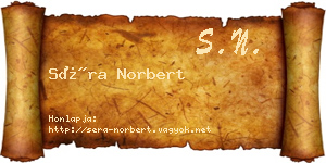 Séra Norbert névjegykártya